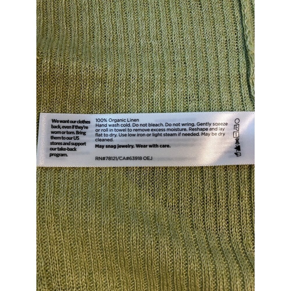 NWOT Eileen Fisher Cardigan Organic Linen Delave High Collar in Canary Sz S/P - Picture 10 of 10